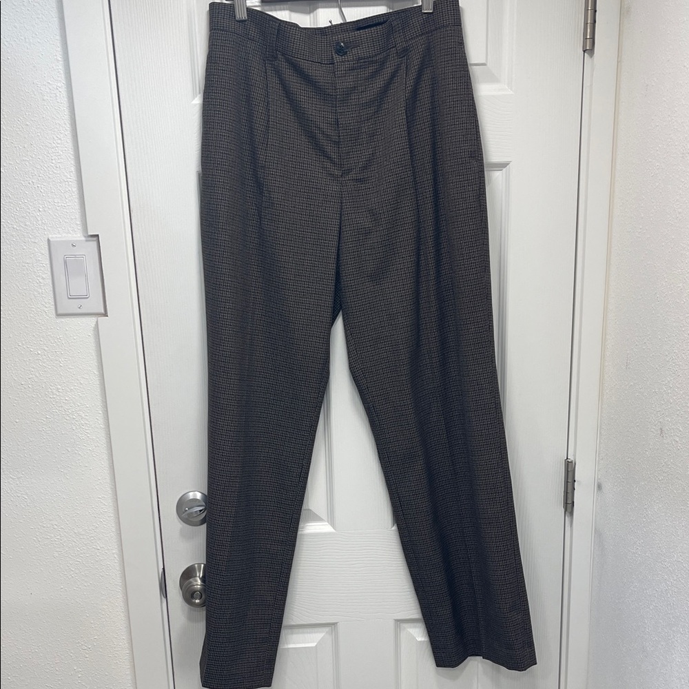 H&M Women's Brown Checkered Slacks